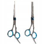 Set dveh inox frizerskih škarij + pribor
