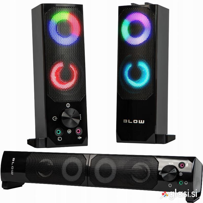 RGB LED 2.0 soundbar računalniški zvočniki