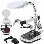 3v1 LED 5 povečevalno steklo za spajkanje tretja roka in držalo 220V 10x povečav