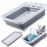 Silikonski zložljiv sušilnik za posodo - odcejalnik