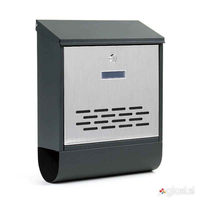 Poštni nabiralnik inox - antracit s predalom za časopis V37