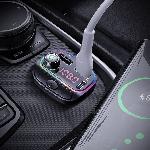 Avtomobilski FM oddajnik LCD bluetooth in polnilec 12-24V 2x USB Quick Charge 3.