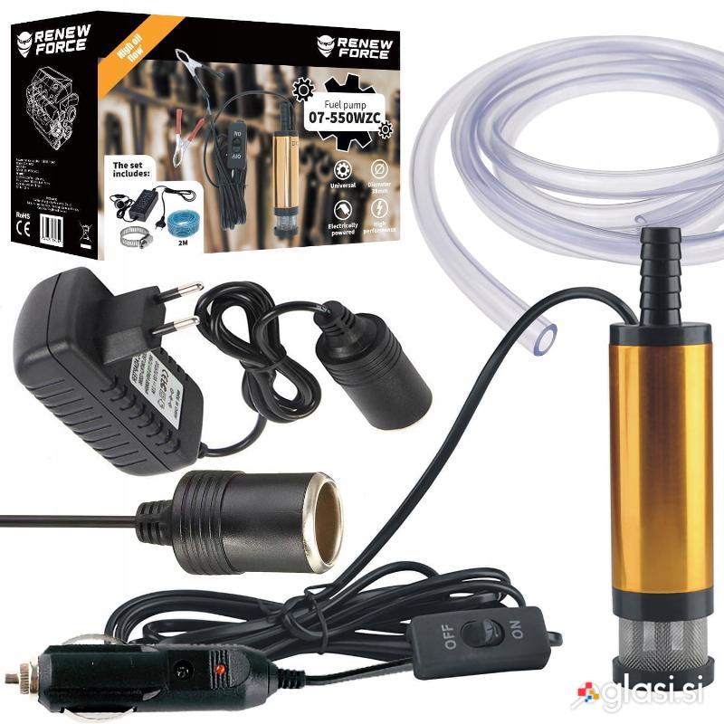 12-220V potopna črpalka pumpa 51mm za tekočine in dizel 60W + cev