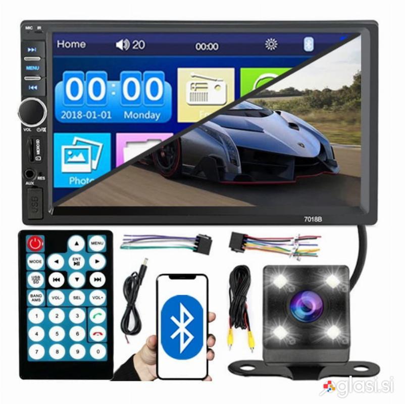 12V 2DIN LCD touch avtoradio 4x45W USB Bluetooth + kamera in daljinec