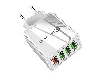 4x USB 3.0 hitri polnilec 220V z LED 3.1A siv