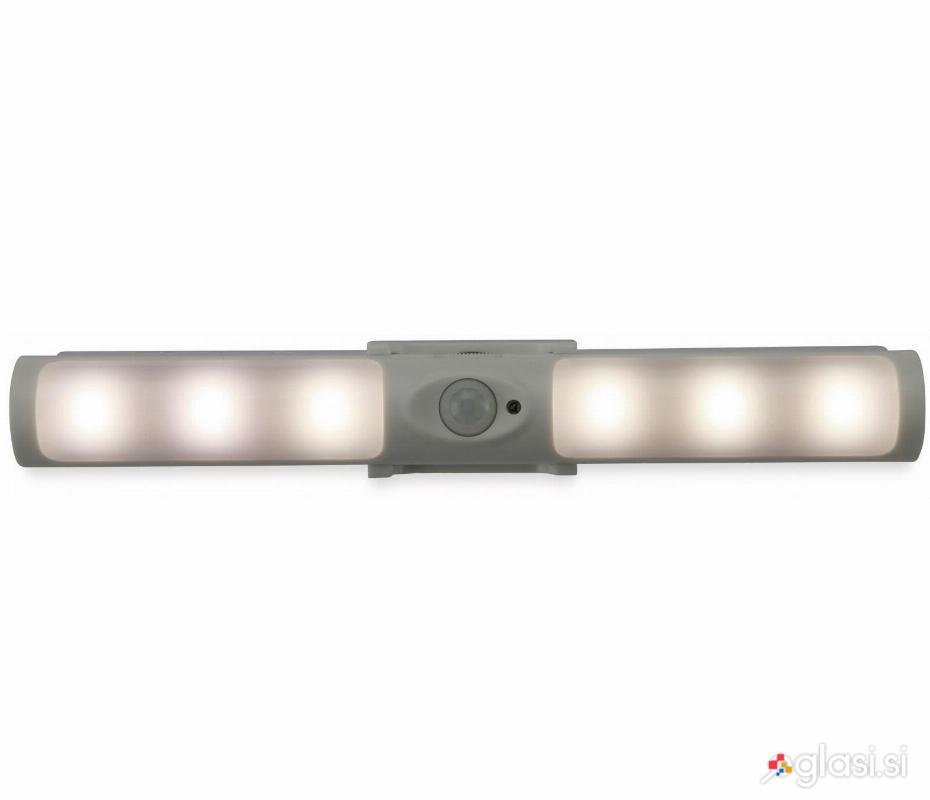 LED bela vrtljiva svetilka za omare 200mm s senzorjem