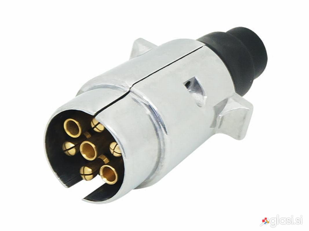 Vtič za avtomobilsko prikolico aluminij 7PIN 12-24V
