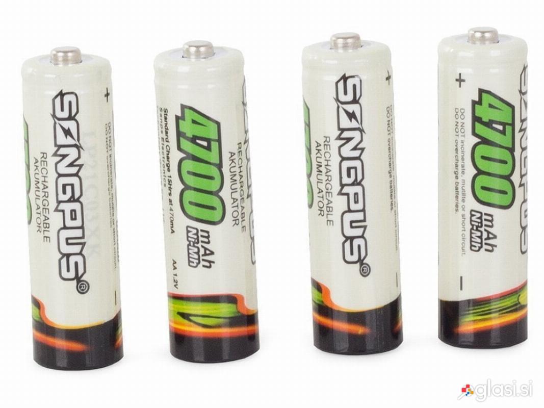 4x akumulatorska polnilna baterija AA 4700 mAh
