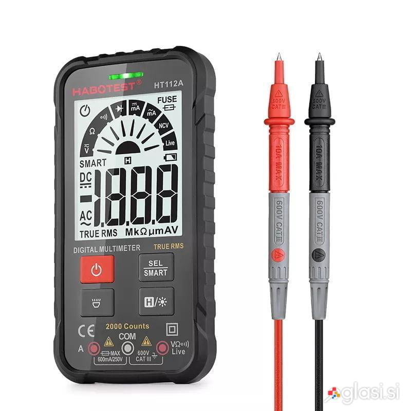 Univerzalni LCD digitalni multimeter HT112A True RMS + LED svetilka