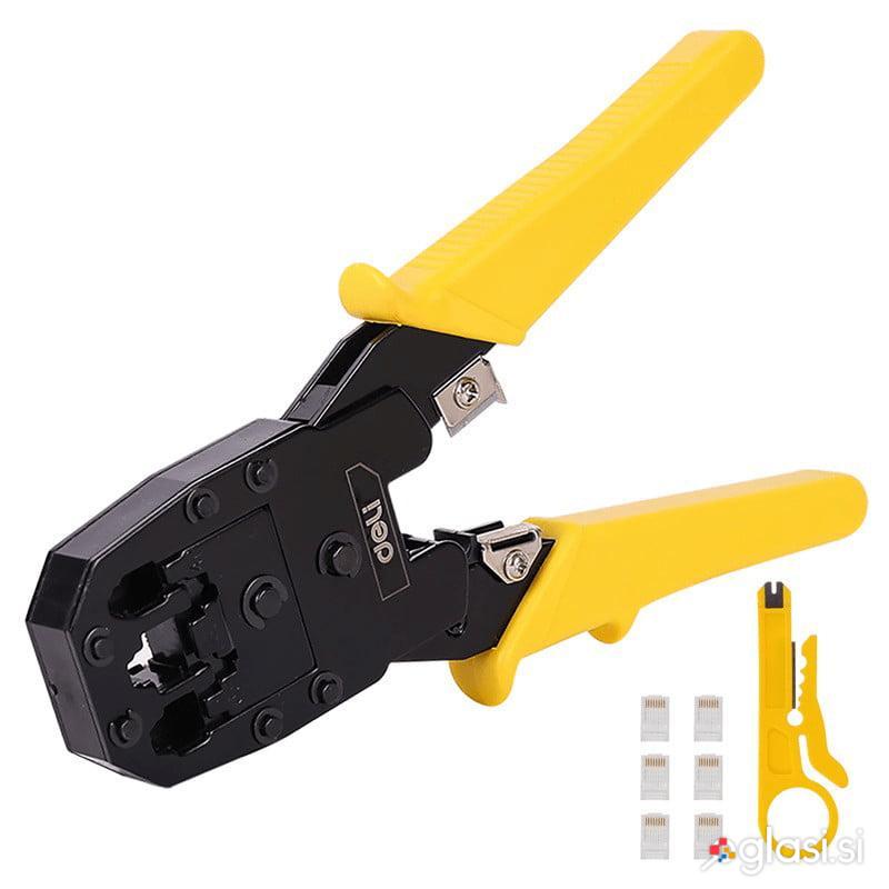 Set klešč za stiskanje UTP kablov in konektorjev RJ45/RJ14/RJ12/RJ9