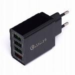 4x USB 3.0 hitri polnilec 220V z LED 3.1A črn