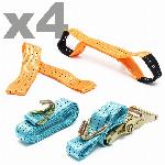 Set 4x trakov za privezovanje za avto 3.5m - gurtna