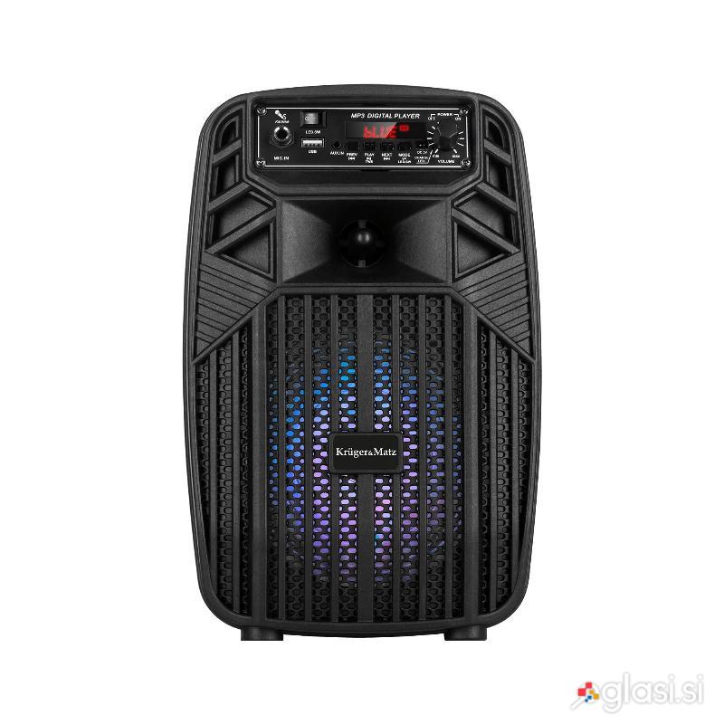Prenosni aku. FM USB karaoke zvočnik Bluetooth LED RGB 10W Music Box Mini