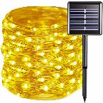 Solarne lučke veriga 150 LED toplo bela 15m 8 funkcij IP44