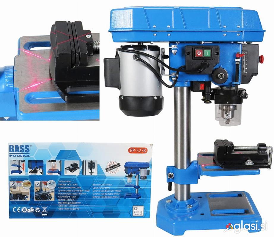 Namizni vrtalnik 16mm z laserjem + primež
