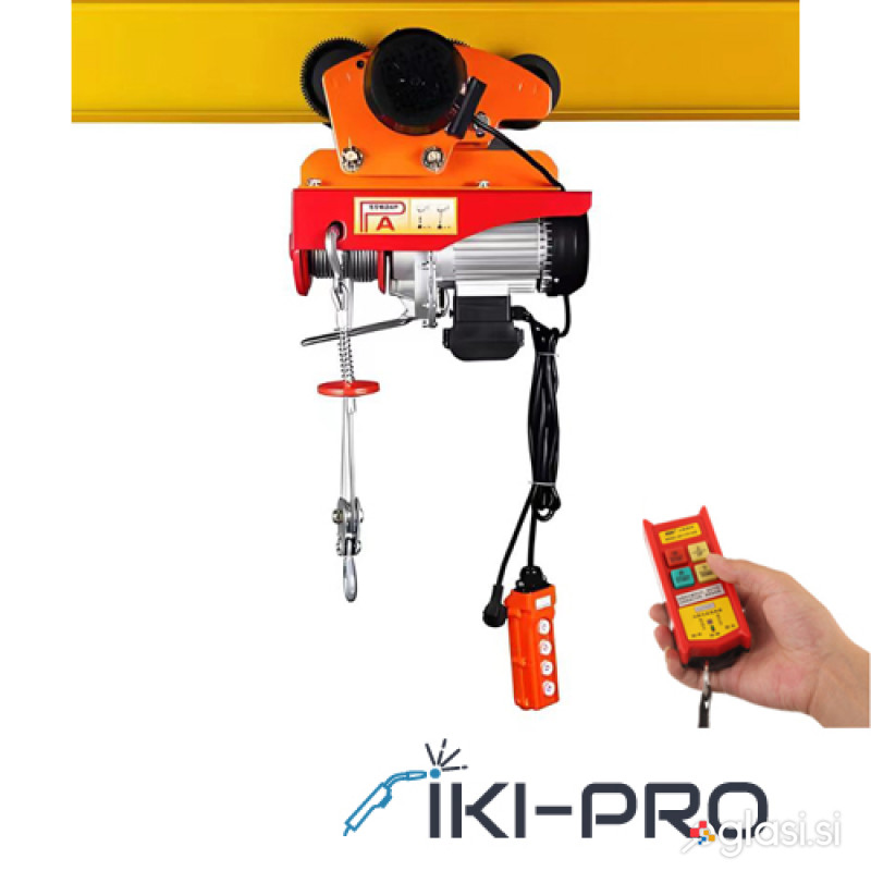 Električno dvigalo z vozičkom 445/990kg PRO, daljinski upravljalnik