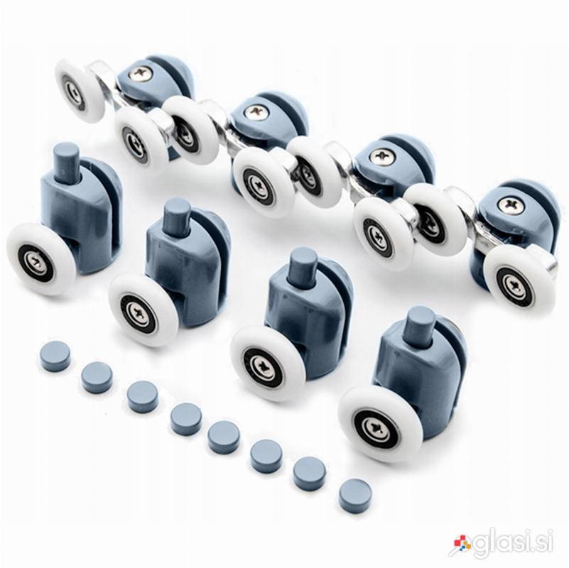 8x PVC + inox dvojna nadomestna kolesca za tuš kabino