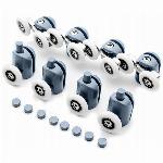 8x PVC + inox dvojna nadomestna kolesca za tuš kabino