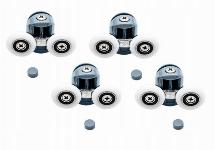 8x PVC + inox dvojna nadomestna kolesca za tuš kabino