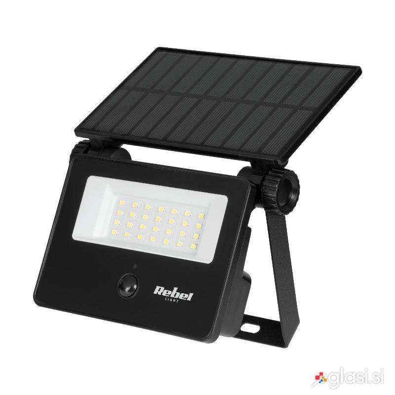 Stenski solarni reflektor s senzorjem gibanja 6W IP54 6500K