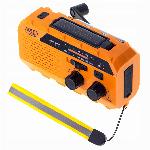 Pohodniški aku. 1200mAh solarni FM radio na dinamo LED powerbank SOS