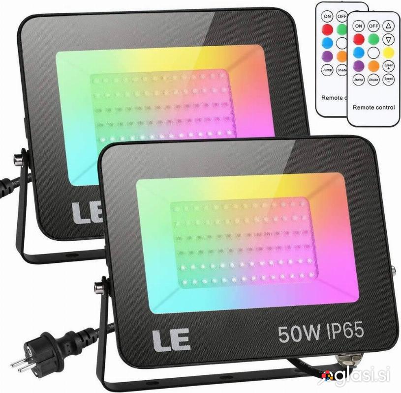2x zunanji LED reflektor RGB z daljincem 50W IP65