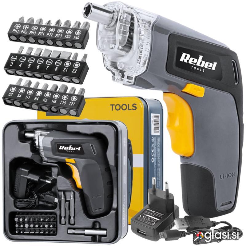 Magnetni aku. vijačnik 1300mAh Li-ion LED 3,6V + nastavki