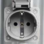 Inox stebriček in električni razdelilec 4 vtičnice 230V IP44 400mm