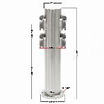 Inox stebriček in električni razdelilec 4 vtičnice 230V IP44 400mm