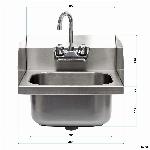 Stenski inox umivalnik s 3-stransko zaščito + armatura