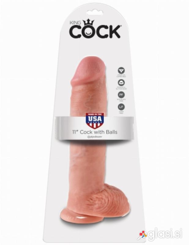 DILDO King Cock With Balls Light 11"