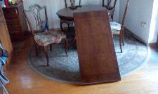 Jedilnica MASIVA BUKEV: miza PTIČJI JAVOR, 6 tapec. stol, 2kvačkan prt