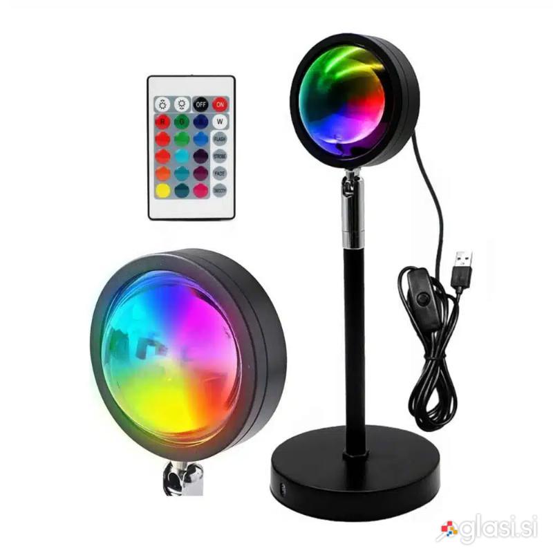 id-1005 7W LED RGB namizna sončna svetilka in projektor 27cm USB