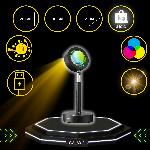 id-1005 7W LED RGB namizna sončna svetilka in projektor 27cm USB