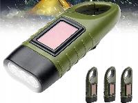 id-1002 Dinamo aku. kinetična solarna ročna svetilka 3 LED