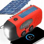 3v1 pohodniški aku. 2000mAh solarni FM radio na dinamo LED powerbank