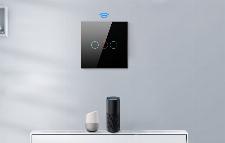 Pametno stekleno LED WiFi stikalo touch TUYA 3-kanalno belo Alexa Google Assista