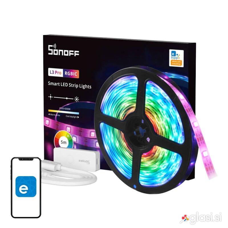 Pametni set WiFI LED trak RGBIC 5m PRO eWeLink Alexa Google assistant