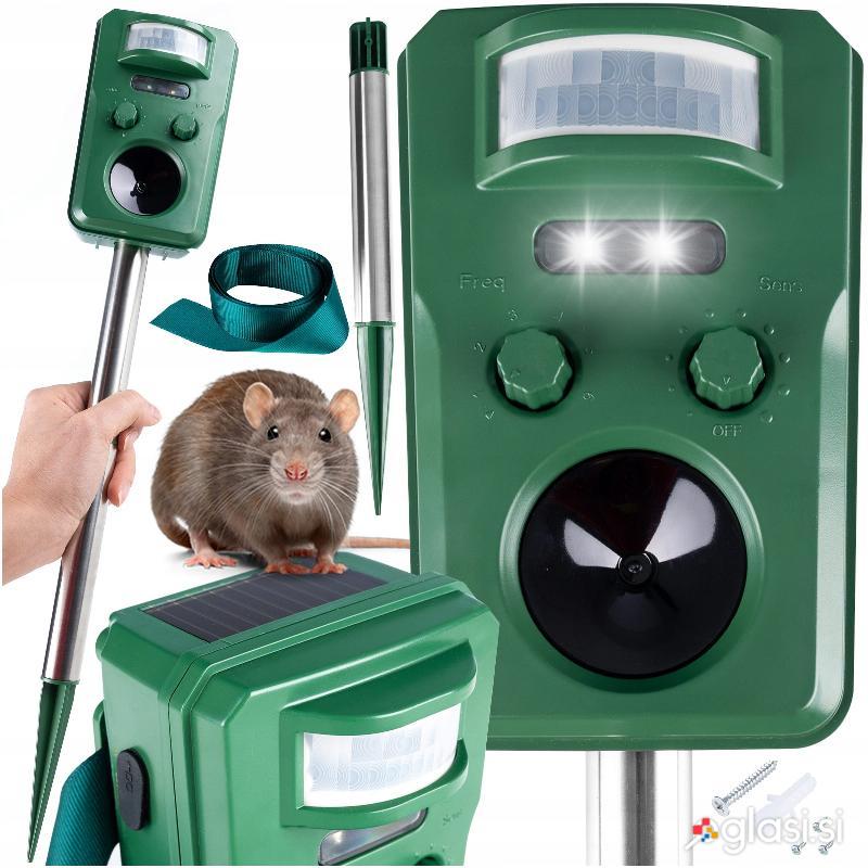 Ultrazvočni solarni aku. 1200mAh LED odganjalec živali s senzorjem gibanja