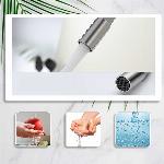 Enoročna kuhinjska kromirana armatura z gibljivo cevjo siva