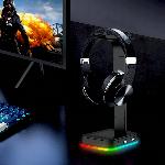 LED RGB stojalo za igralne slušalke 2x USB 2.0