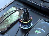 Avto FM oddajnik in polnilec bluetooth 3x USB 12-24V LED RGB