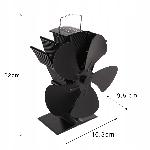 Alu. 5 kraki ventilator za kamin 22cm črn