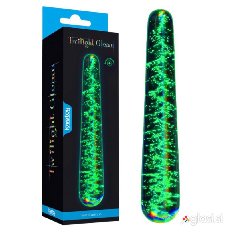 STEKLENI DILDO Lovetoy Twilight Gleam Slim Fantasy Glow In The Dark