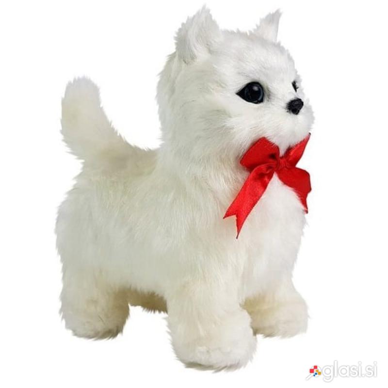 Interaktivna bela mačka - premikanje in mijavkanje