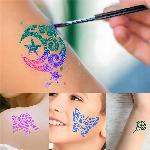 Glitter tattoo komplet za izdelavo bleščečih tatujev 120 šablon
