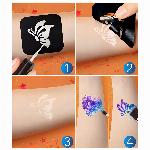 Glitter tattoo komplet za izdelavo bleščečih tatujev 120 šablon