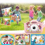 Otroški LCD 40MPix digitalni fotoaparat samorog USB roza + 32GB SD kartica