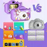 Otroški LCD 40MPix digitalni fotoaparat samorog USB vijoličen + 32GB SD kartica