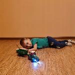 Aku. USB traktor in prikolica na daljinsko vodenje 39cm LED